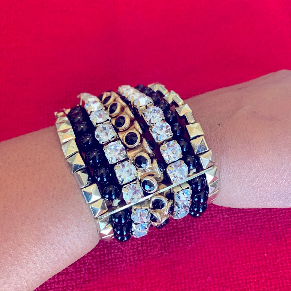 Black and gold cuff bracelet